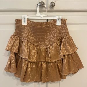 ee:some gold cheetah print ruffle skirt